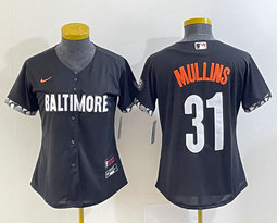 Women's Nike Baltimore Orioles #31 Cedric Mullins Black 2023 City Authentic Stitched MLB Jersey