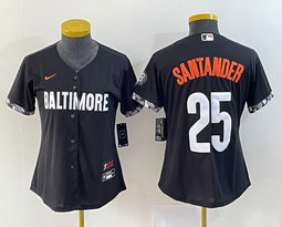 Women's Nike Baltimore Orioles Blank Black City Authentic Stitched MLB Jersey