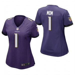Women's Nike Baltimore Ravens #1 Dad Purple 2021 Mother's Day Authentic Stitched NFL Jersey