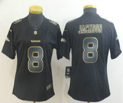 Women's Nike Baltimore Ravens #8 Lamar Jackson Black Gold Vapor Untouchable Authentic Stitched NFL jersey