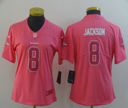 Women's Nike Baltimore Ravens #8 Lamar Jackson Pink Rush Authentic Stitched NFL Jersey
