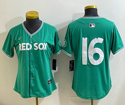 Women's Nike Boston Red Sox #16 Jarren Duran (no name) Green City Jersey