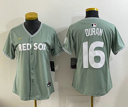 Women's Nike Boston Red Sox #16 Jarren Duran Green 2025 City MLB Jersey