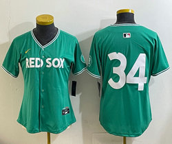 Women's Nike Boston Red Sox #34 David Ortiz (no name) Green City Jersey