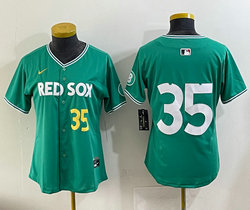 Women's Nike Boston Red Sox #35 Garrett Crochet (no name) 35 front Green City Jersey