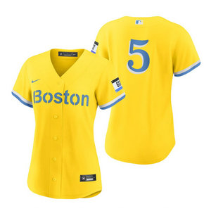 Women's Nike Boston Red Sox #5 Enrique Hernandez 2021 City Authentic Stitched MLB Jersey