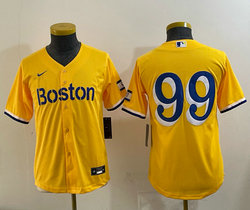 Women's Nike Boston Red Sox #99 Alex Verdugo no name Gold City Authentic stitched MLB jersey