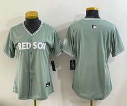 Women's Nike Boston Red Sox Blank Green 2025 City MLB Jersey