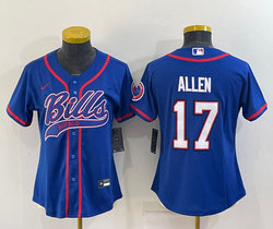 Women's Nike Buffalo Bills #17 Josh Allen Blue Joint Authentic Stitched baseball jersey