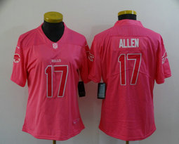 Women's Nike Buffalo Bills #17 Josh Allen Pink Rush Fashion Authentic Stitched NFL Jersey