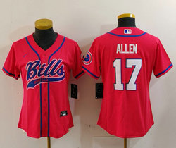 Women's Nike Buffalo Bills #17 Josh Allen Red Joint adults Authentic Stitched baseball jersey