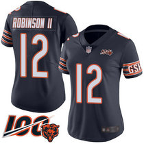 Women's Nike Chicago Bears #12 Allen Robinson 100th Anniversary Navy Blue Vapor Untouchable Limited Authentic stitched NFL jersey