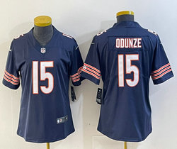 Women's Nike Chicago Bears #15 Rome Odunze Blue Vapor Untouchable Authentic Stitched NFL Jersey