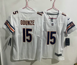 Women's Nike Chicago Bears #15 Rome Odunze White Vapor Untouchable Authentic Stitched NFL Jersey