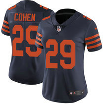 Women's Nike Chicago Bears #29 Tarik Cohen Navy Blue Orange Number Vapor Untouchable Limited Authentic stitched NFL jersey