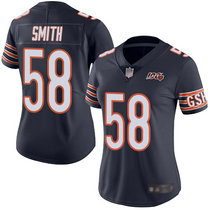 Women's Nike Chicago Bears #58 Roquan Smith Blue 100th Season Vapor Untouchable Authentic stitched NFL jersey