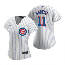 Women's Nike Chicago Cubs #11 Yu Darvish White Game Authentic Stitched MLB Jersey