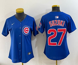 Women's Nike Chicago Cubs #27 Seiya Suzuki Blue Authentic stitched MLB jersey