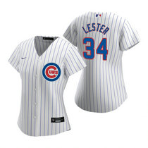 Women's Nike Chicago Cubs #34 Jon Lester White Game Authentic Stitched MLB Jersey