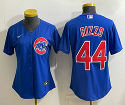 Women's Nike Chicago Cubs #44 Anthony Rizzo Blue Game Authentic Stitched MLB Jersey