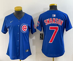 Women's Nike Chicago Cubs #7 Dansby Swanson Blue Authentic stitched MLB jersey