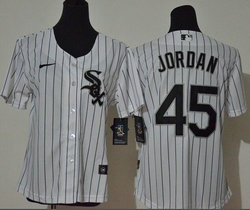 Women's Nike Chicago White Sox #45 Michael Jordan White MLB Jersey