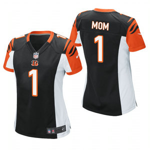 Women's Nike Cincinnati Bengals #1 Dad Black 2021 Mother's Day Authentic Stitched NFL Jersey