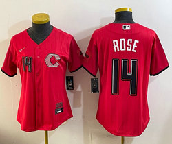 Women's Nike Cincinnati Reds #14 Pete Rose Red 2026 City MLB Jersey