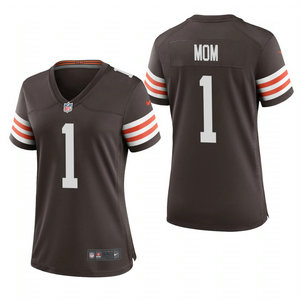 Women's Nike Cleveland Browns #1 Dad Brown 2021 Mother's Day Authentic Stitched NFL Jersey