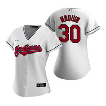 Women's Nike Cleveland Indians #30 Tyler Naquin White Game Authentic Stitched MLB Jersey