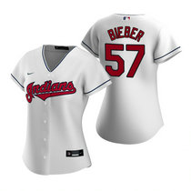 Women's Nike Cleveland Indians #57 Shane Bieber White Game Authentic Stitched MLB Jersey