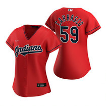 Women's Nike Cleveland Indians #59 Carlos Carrasco Red Game Authentic Stitched MLB Jersey
