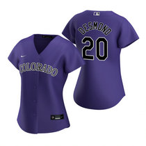 Women's Nike Colorado Rockies #20 Ian Desmond Purple Game Authentic Stitched MLB Jersey