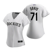 Women's Nike Colorado Rockies #71 Wade Davis White Game Authentic Stitched MLB Jersey