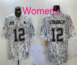Women's Nike Dallas Cowboys #12 Roger Staubach 2024 Salute to Service Authentic Stitched NFL Jersey