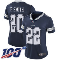 Women's Nike Dallas Cowboys #22 Emmitt Smith 100th Season Blue Vapor Untouchable Authentic Stitched NFL Jersey