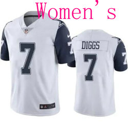 Women's Nike Dallas Cowboys #7 Trevon Diggs White Rush Authentic Stitched NFL Jerseys