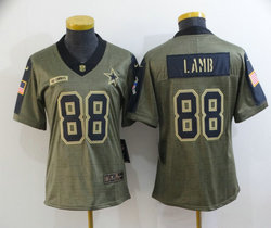 Women's Nike Dallas Cowboys #88 CeeDee Lamb 2021 salute to service Authentic Stitched NFL Jersey