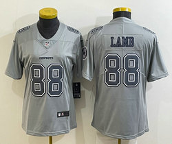 Women's Nike Dallas Cowboys #88 CeeDee Lamb Gray Atmosphere Fashion Authentic Stitched jersey