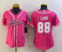 Women's Nike Dallas Cowboys #88 CeeDee Lamb Pink Joint Authentic Stitched baseball jersey