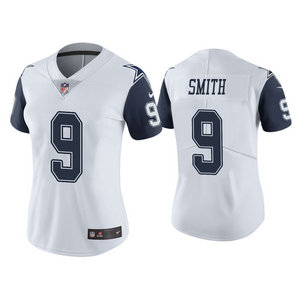 Women's Nike Dallas Cowboys #9 Jaylon Smith White Rush Authentic Stitched NFL Jersey