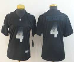 Women's Nike Dallas cowboys #4 Dak Prescott Black Smoke Fashion Vapor Untouchable Authentic Stitched NFL jersey