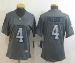 Women's Nike Dallas cowboys #4 Dak Prescott Grey Fashion Static Limited Authentic Stitched NFL Jersey
