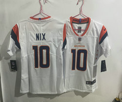 Women's Nike Denver Broncos #10 Bo Nix White 2024 Authentic Stitched NFL Jersey