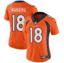 Women's Nike Denver Broncos #18 Peyton Manning Orange Vapor Untouchable Authentic Stitched NFL Jersey