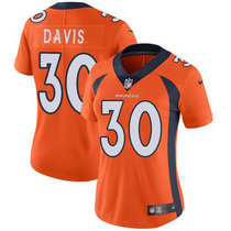 Women's Nike Denver Broncos #30 Terrell Davis Orange Vapor Untouchable Authentic Stitched NFL Jersey