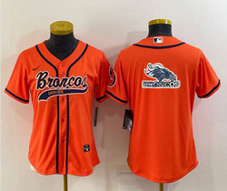 Women's Nike Denver Broncos Blank Orange Joint Big Logo Authentic Stitched baseball jersey
