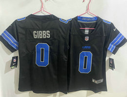 Women's Nike Detroit Lions #0 Jahmyr Gibbs Black Authentic Stitched NFL Jersey