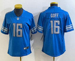 Women's Nike Detroit Lions #16 Jared Goff Blue Vapor Untouchable Authentic Stitched NFL Jersey