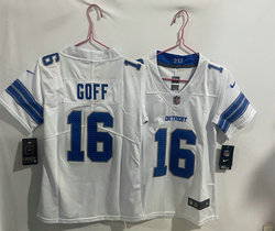 Women's Nike Detroit Lions #16 Jared Goff White 2024 Vapor Untouchable Authentic Stitched NFL Jersey